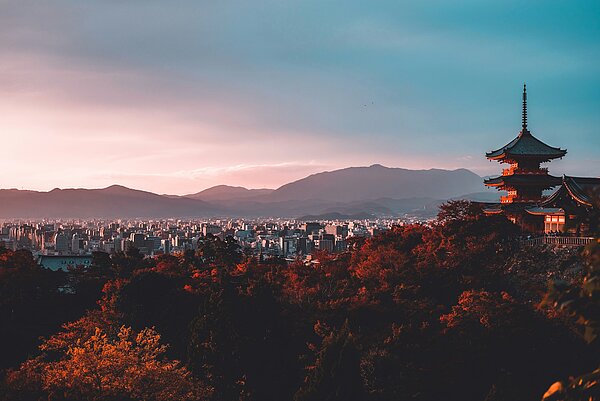 Die Skyline von Kyoto samt Pagode